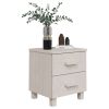 Bedside Cabinet White 15.7"x13.8"x17.5" Solid Pinewood