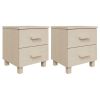 Bedside Cabinets 2 pcs Honey Brown 15.7"x13.8"x17.5" Solid Pinewood