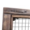 Wall Mounted Wooden Holder Hanging Jewelry Organizer with a Removable Bar, a Shelf and 15 Hooks, Rustic Brown