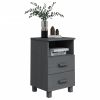 Bedside Cabinets 2 pcs Dark Gray 15.7"x13.8"x24.4" Solid Wood Pine