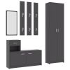 Hallway Furniture Set Gray Chipboard