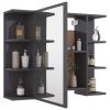 Bathroom Mirror Cabinet High Gloss Gray 31.5"x8.1"x25.2" Chipboard