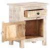 Bedside Cabinet 15.7"x11.8"x19.7" Rough Acacia Wood