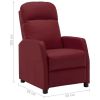 Reclining Chair Wine Red Faux Leather