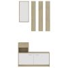 Hallway Unit White and Sonoma Oak 39.4"x9.8"x30.1" Chipboard