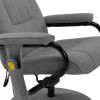 Massage Recliner with Footrest Light Gray Fabric