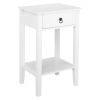 Simple single drawer bedside table--white XH