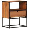 Bed Cabinet 15.7"x11.8"x19.7" Solid Acacia Wood