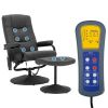 Massage Recliner with Footrest Dark Gray Fabric