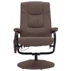 Massage Recliner with Footrest Brown Fabric