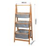 Living Room 3-Tier Storage Rack Bedroom Bamboo Rack 17.5 x 13 x 42.9 inch