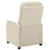 Reclining Chair Cream White Faux Leather