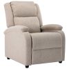 TV Recliner Chair Cream Fabric