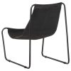 Relaxing Chair Black Real Leather