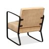 Lounge Chair Cream Genuine Goatskin and Canvas