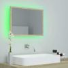 LED Bathroom Mirror Sonoma Oak 23.6"x3.3"x14.6" Chipboard