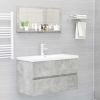 Bathroom Mirror Concrete Gray 31.5"x4.1"x14.6" Chipboard