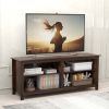 TV, TV Console Media Cabinet with Storage, Modern TV Cabinet Unit with Cable Holes, Living/Bedroom Entertainment Center, Walnut