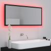 LED Bathroom Mirror Black 39.4"x3.3"x14.6" Chipboard