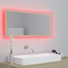 LED Bathroom Mirror Sonoma Oak 39.4"x3.3"x14.6" Chipboard