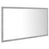 LED Bathroom Mirror Concrete Gray 31.5"x3.3"x14.6" Chipboard