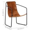 Relaxing Armchair Brown Real Leather