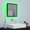 LED Bathroom Mirror Black 15.7"x3.3"x14.6" Chipboard