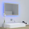 LED Bathroom Mirror Sonoma Oak 23.6"x3.3"x14.6" Chipboard