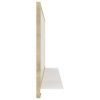 Bathroom Mirror White and Sonoma Oak 31.5"x4.1"x14.6" Chipboard