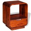 Nightstand with Drawer Solid Sheesham Wood 15.8"x11.8"x19.7"