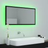 LED Bathroom Mirror Black 35.4"x3.3"x14.6" Chipboard