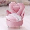 Pink Velvet Mini Jewelry Box Storage Organizer Lace Princess Single Arm Chair Furniture Shape Jewelry Holder