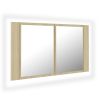 LED Bathroom Mirror Cabinet Sonoma Oak 31.5"x4.7"x17.7"