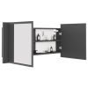 LED Bathroom Mirror Cabinet Gray 39.4"x4.7"x17.7"