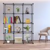 12-Cube Organizer Cube Storage Shelves Wire Cube Storage Origami Shelves Metal Grid Multifunction Shelving Unit Modular Cubbies Organizer Bookcase RT