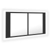 LED Bathroom Mirror Cabinet Gray 35.4"x4.7"x17.7"