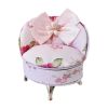 Pink Floral Jewelry Storage Box Organizer Bowknot Princess Chair Furniture Shape Mini Jewelry Holder