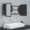 LED Bathroom Mirror Cabinet Gray 35.4"x4.7"x17.7"