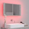 LED Bathroom Mirror Cabinet Concrete Gray 31.5"x4.7"x17.7"