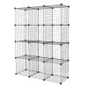 12-Cube Organizer Cube Storage Shelves Wire Cube Storage Origami Shelves Metal Grid Multifunction Shelving Unit Modular Cubbies Organizer Bookcase RT