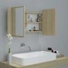 LED Bathroom Mirror Cabinet Sonoma Oak 31.5"x4.7"x17.7"