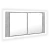 LED Bathroom Mirror Cabinet Concrete Gray 35.4"x4.7"x17.7"