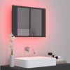 LED Bathroom Mirror Cabinet Gray 23.6"x4.7"x17.7"