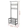 Free shipping Clothes Rack with Shoe Storage 68x32x182.5 cm