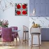 Canvas Wall Art Red Rose Flower Painting, Canvas Prints Wall Artwork Pictures for Bedroom Bathroom Wall Home Decorations-4 Panels