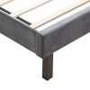 Upholstered Bed with Wings Design - Strong Wood Slat Support - Easy Assembly - Dark Gray Velvet, Queen, platform bed