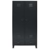 Wardrobe Metal Industrial Style 35.4"x15.7"x70.9" Black