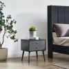 Modern Nightstand with 2 Drawers, Suitable for Bedroom/Living Room/Side Table (Dark Grey)