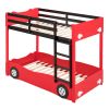 Twin Size Car-Shaped Bunk Bed with Wheels