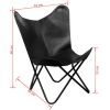 Butterfly Chair Black Real Leather